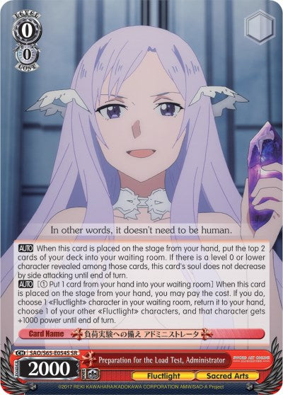 Image of Preparation for the Load Test, Administrator (SAO/S65-E054S SR) [Sword Art Online -Alicization-]