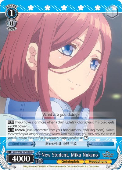 Image of New Student, Miku Nakano (5HY/W83-TE48R RRR) [The Quintessential Quintuplets]