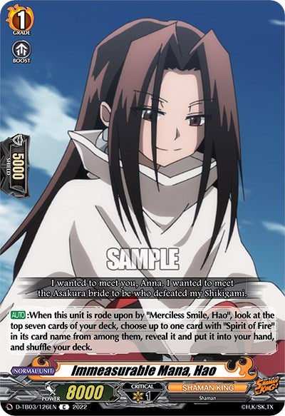 Image of Immeasurable Mana, Hao (D-TB03/126EN) [Shaman King]