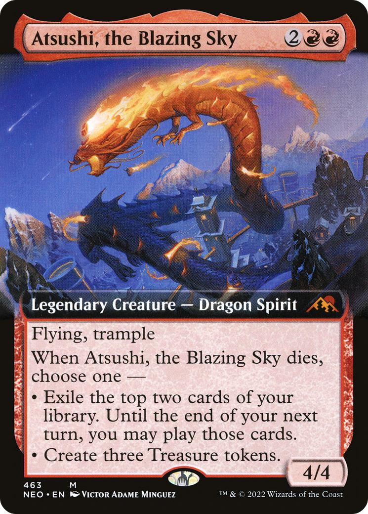 Image of Atsushi, the Blazing Sky (Extended Art) [Kamigawa: Neon Dynasty]