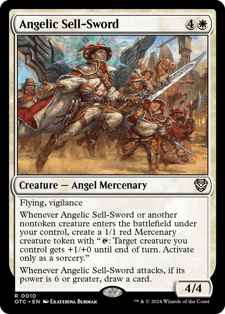 Image of Angelic Sell-Sword [Outlaws of Thunder Junction Commander]