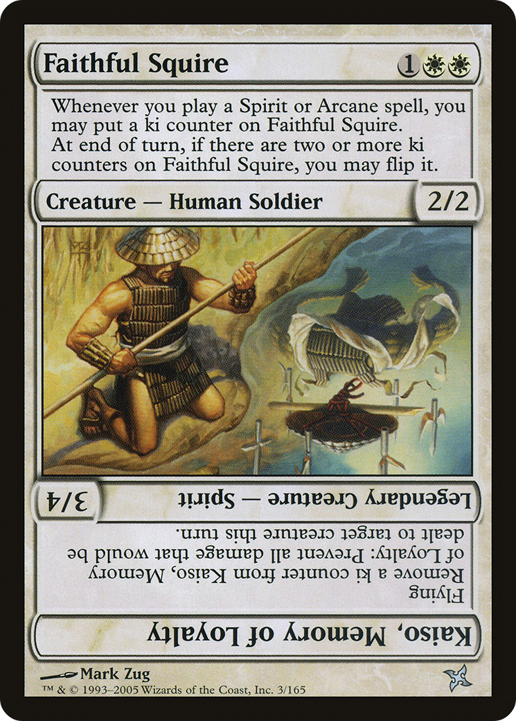 Image of Faithful Squire // Kaiso, Memory of Loyalty [Betrayers of Kamigawa]