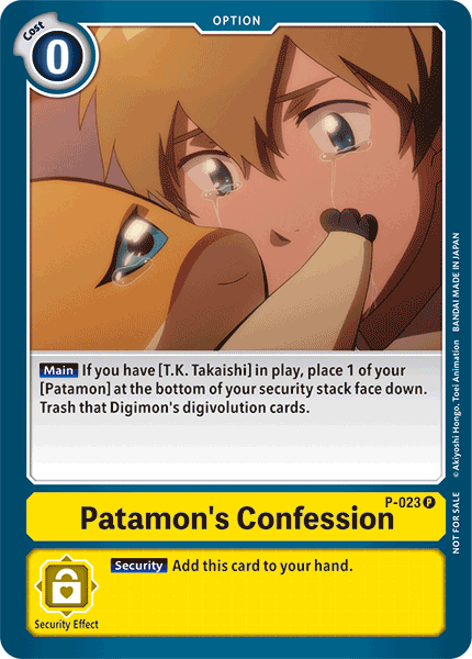 Image of Patamon's Confession [P-023] [Promotional Cards]
