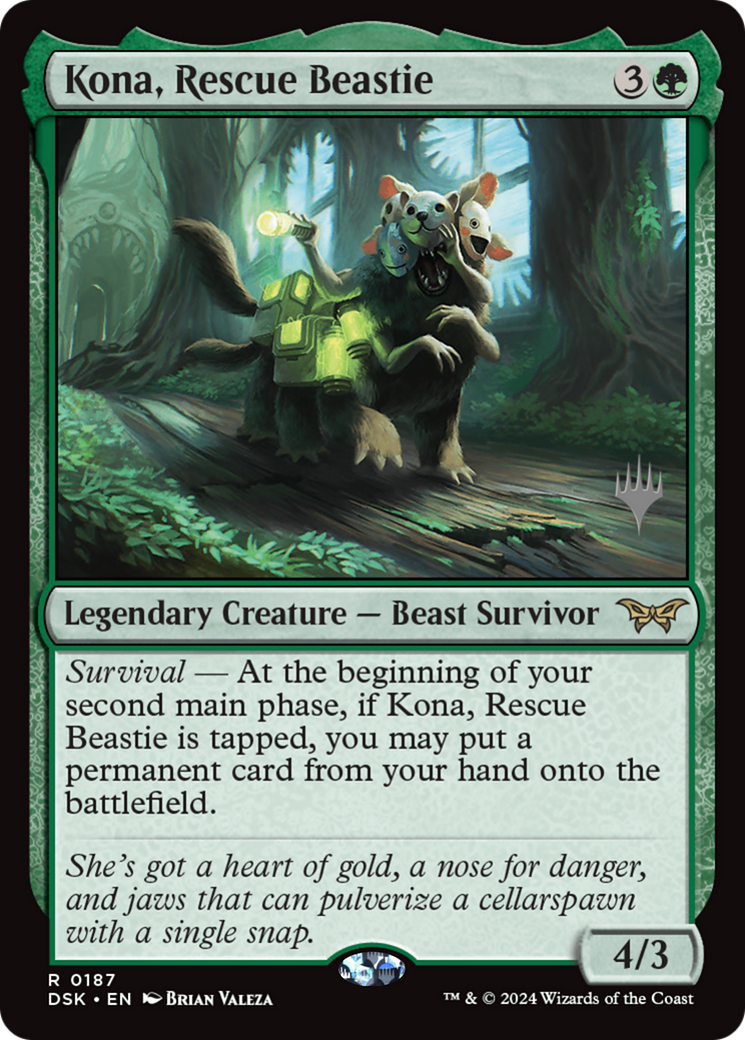Image of Kona, Rescue Beastie (0187) (Promo Pack) [Duskmourn: House of Horror Promos]