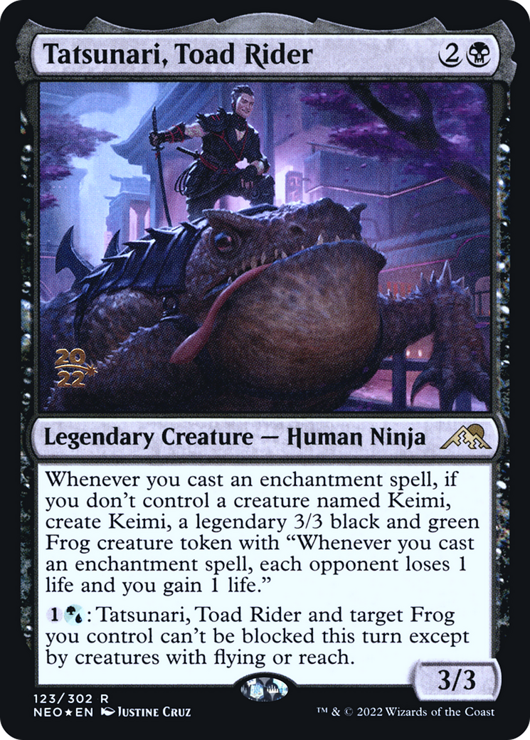 Image of Tatsunari, Toad Rider [Kamigawa: Neon Dynasty Prerelease Promos]