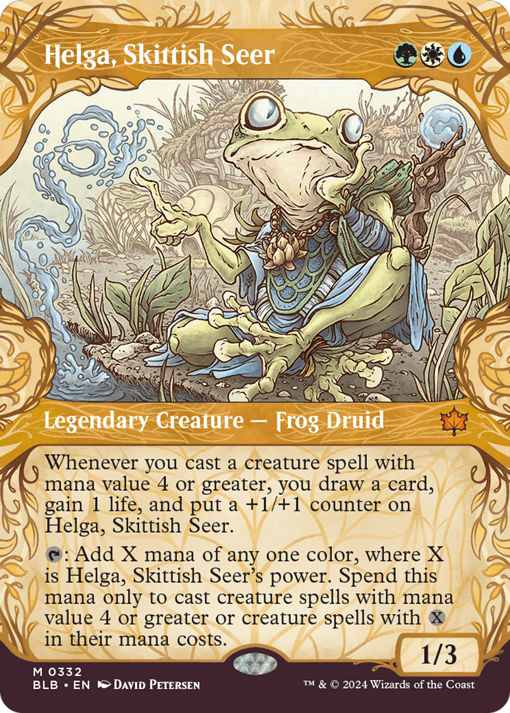 Image of Helga, Skittish Seer (Showcase) [Bloomburrow]