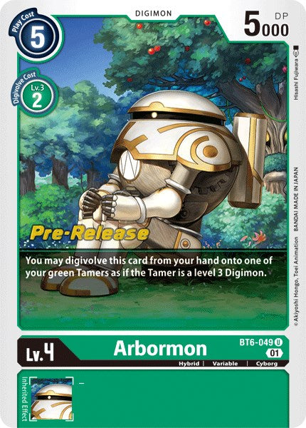 Image of Arbormon [BT6-049] [Double Diamond Pre-Release Cards]