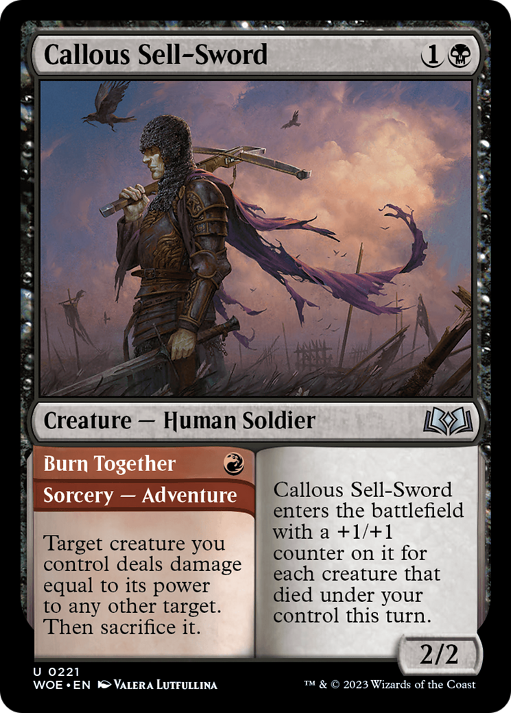 Image of Callous Sell-Sword // Burn Together [Wilds of Eldraine]