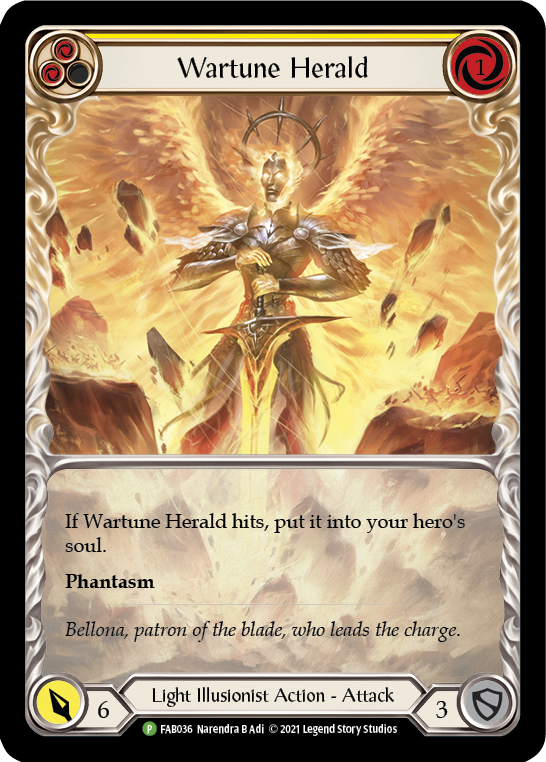 Image of Wartune Herald (Yellow Extended Art) [FAB036] (Promo)  Rainbow Foil