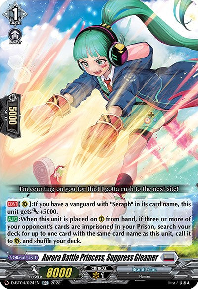 Image of Aurora Battle Princess, Suppress Gleamer (D-BT04/024EN) [Awakening of Chakrabarthi]