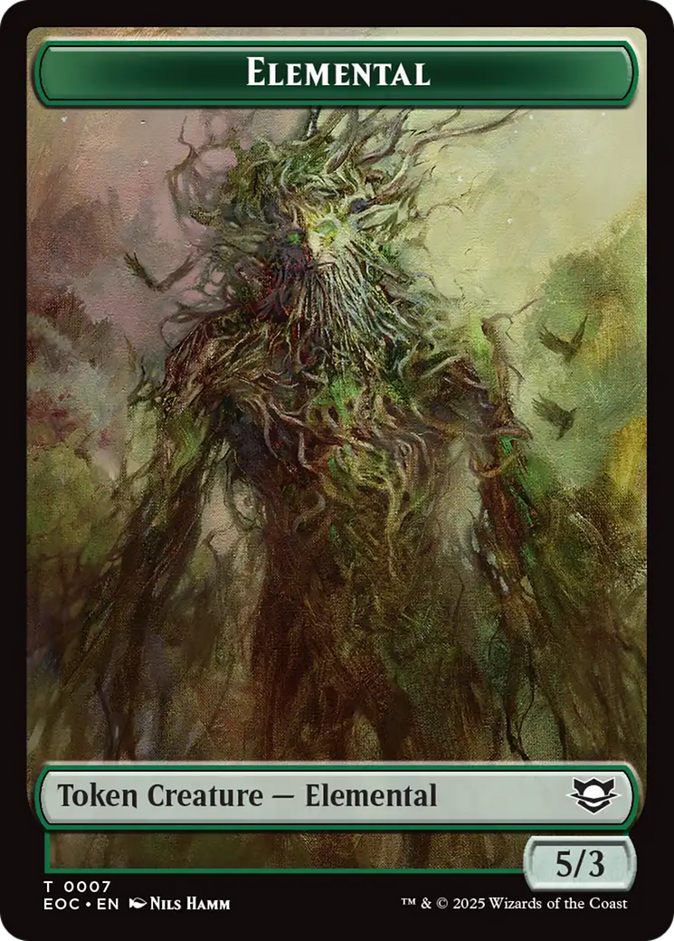 Image of Elemental (0007) // Golem (0014) Double-Sided Token [Edge of Eternities Commander Tokens]
