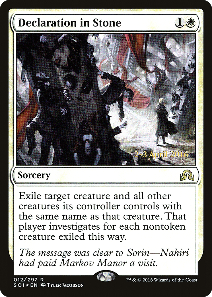 Image of Declaration in Stone [Shadows over Innistrad Prerelease Promos]
