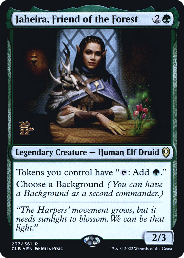 Image of Jaheira, Friend of the Forest [Commander Legends: Battle for Baldur's Gate Prerelease Promos]