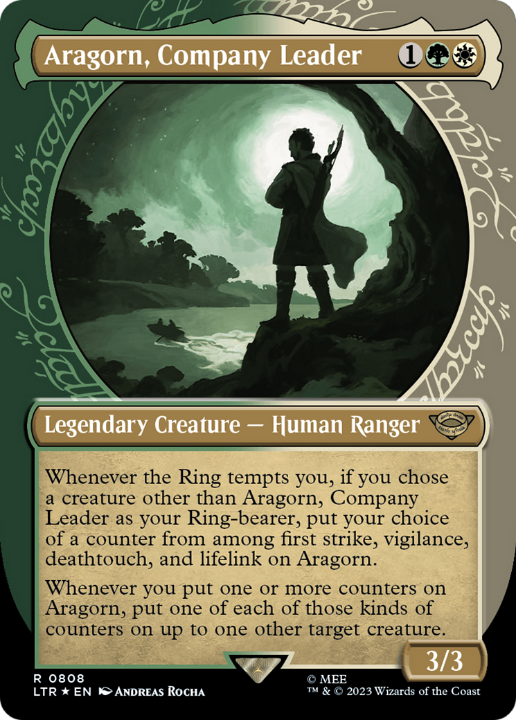 Image of Aragorn, Company Leader (Showcase) (Surge Foil) [The Lord of the Rings: Tales of Middle-Earth]