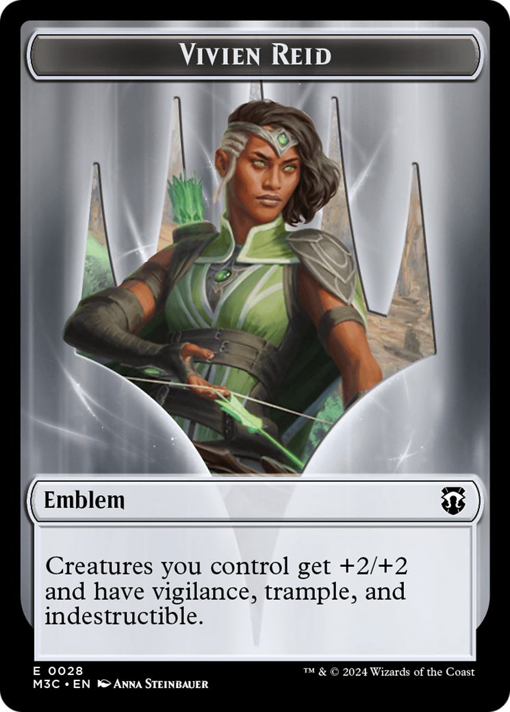 Image of Forest Dryad (Ripple Foil) // Emblem - Vivien Reid Double-Sided Token [Modern Horizons 3 Commander Tokens]