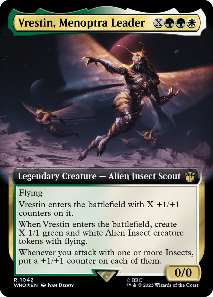 Image of Vrestin, Menoptra Leader (Extended Art) (Surge Foil) [Doctor Who]