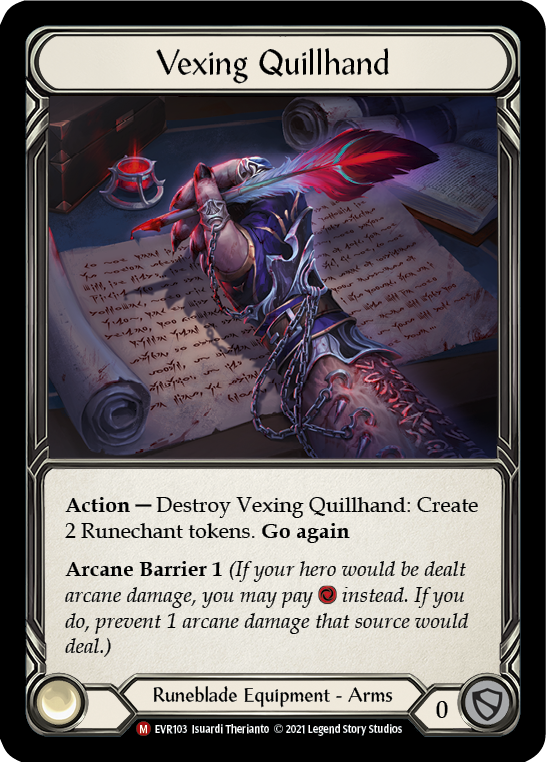 Image of Vexing Quillhand [EVR103] (Everfest)  1st Edition Normal