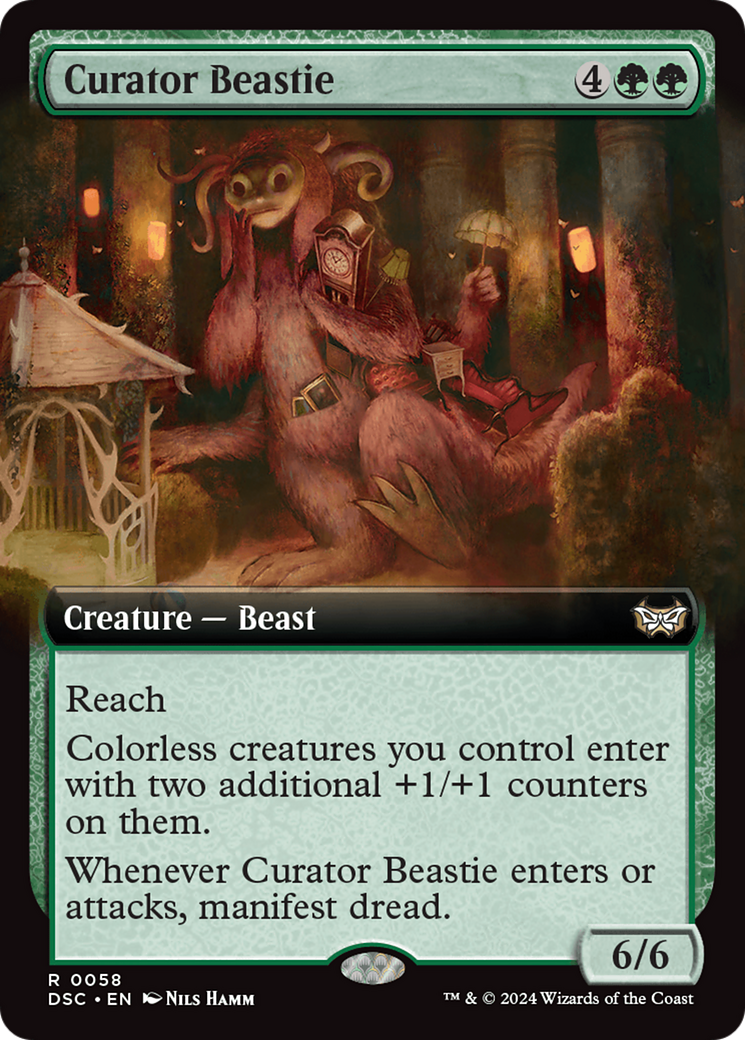 Image of Curator Beastie (Extended Art) [Duskmourn: House of Horror Commander]
