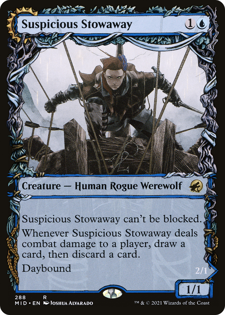 Image of Suspicious Stowaway // Seafaring Werewolf (Showcase Equinox) [Innistrad: Midnight Hunt]