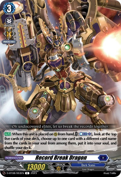 Image of Record Break Dragon (D-BT08/063EN) [Minerva Rising]
