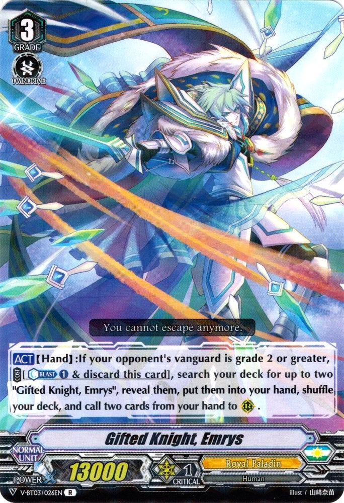 Image of Gifted Knight, Emrys (V-BT03/026EN) [Miyaji Academy CF Club]