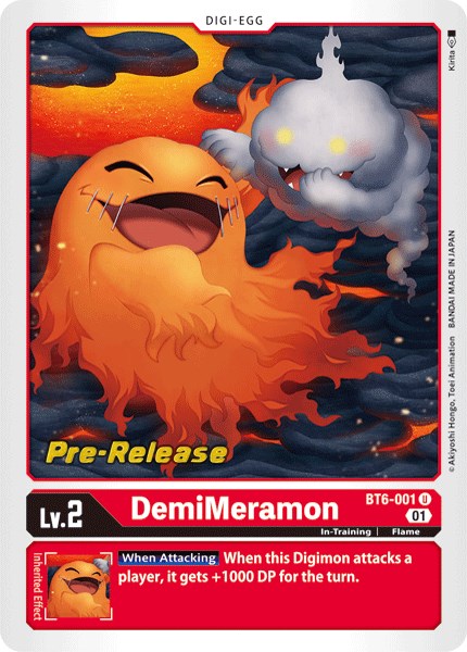 Image of DemiMeramon [BT6-001] [Double Diamond Pre-Release Cards]