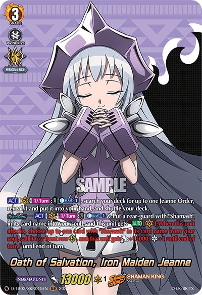 Image of Oath of Salvation, Iron Maiden Jeanne (D-TB03/SKR015EN) [Shaman King]