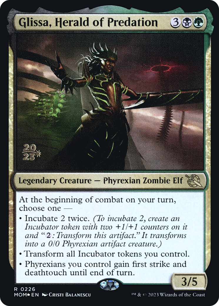 Image of Glissa, Herald of Predation [March of the Machine Prerelease Promos]