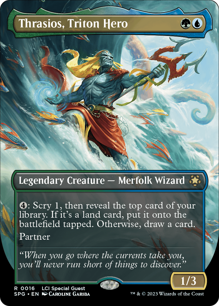 Image of Thrasios, Triton Hero (Borderless) [The Lost Caverns of Ixalan Special Guests]