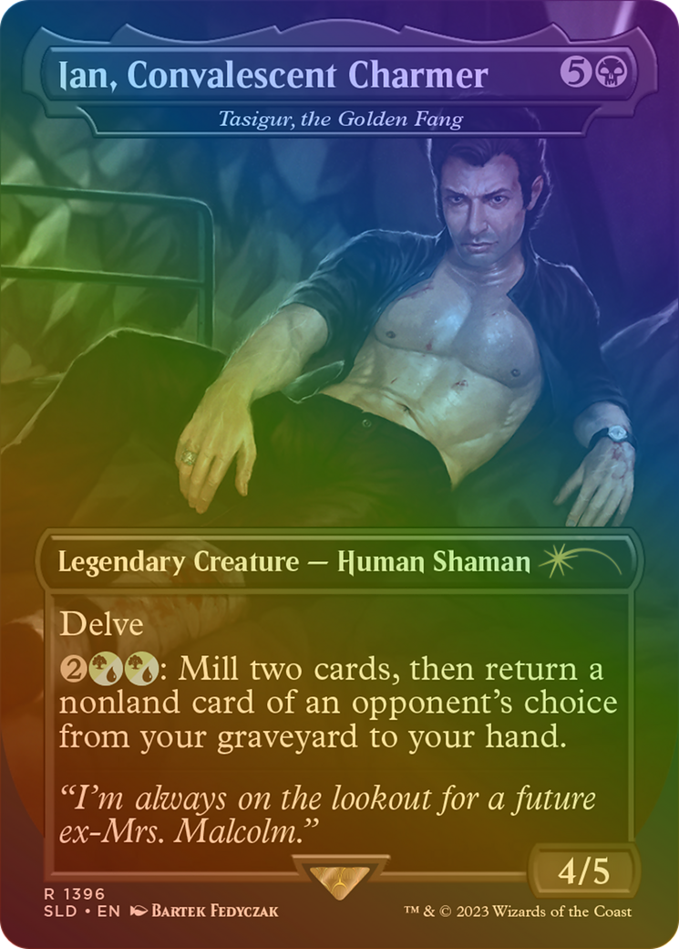 Image of Ian, Convalescent Charmer - Tasigur, the Golden Fang (Rainbow Foil) [Secret Lair Drop Series]