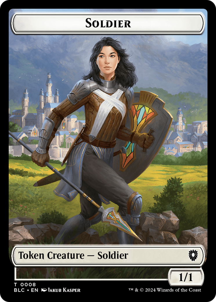 Image of Human // Soldier Double-Sided Token [Bloomburrow Commander Tokens]