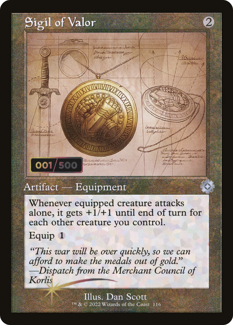 Image of Sigil of Valor (Retro Schematic) (Serialized) [The Brothers' War Retro Artifacts]