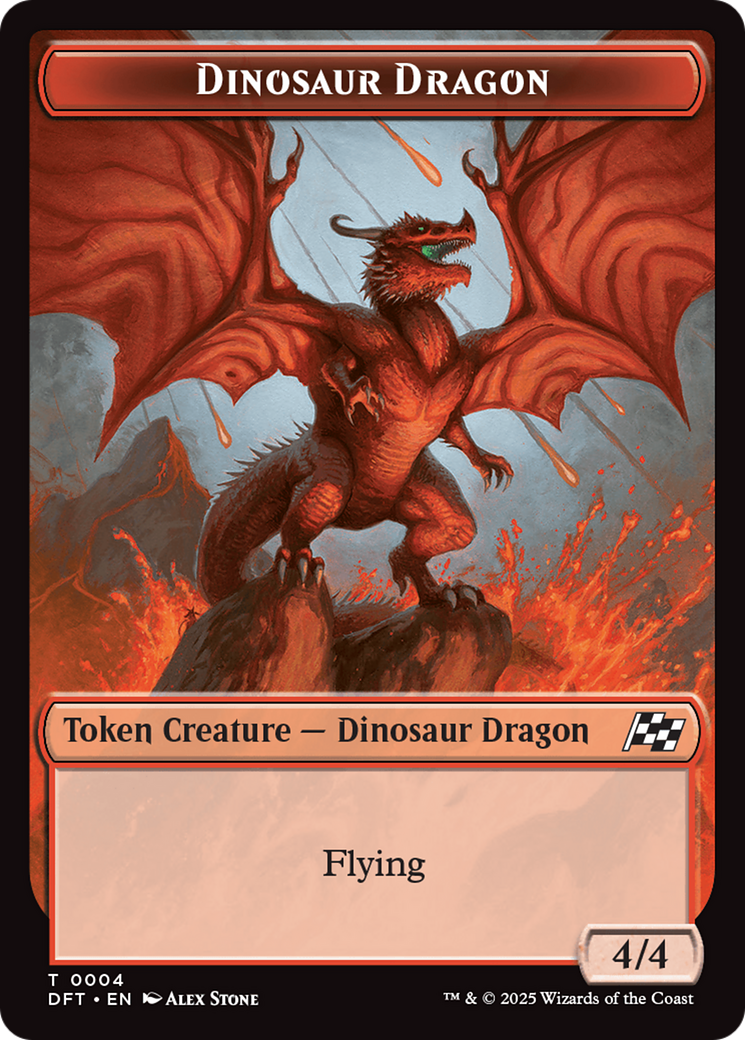 Image of Dinosaur Dragon // Treasure Double-Sided Token [Aetherdrift Tokens]