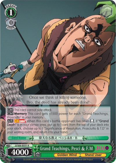Image of Grand Teachings, Pesci & F.M (JJ/S66-E031 R) [JoJo's Bizarre Adventure: Golden Wind]
