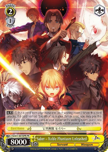 Image of Saber - Noble Phantasm Unleashed (FZ/S17-E015PR PR) (Promo) [Fate/Zero]