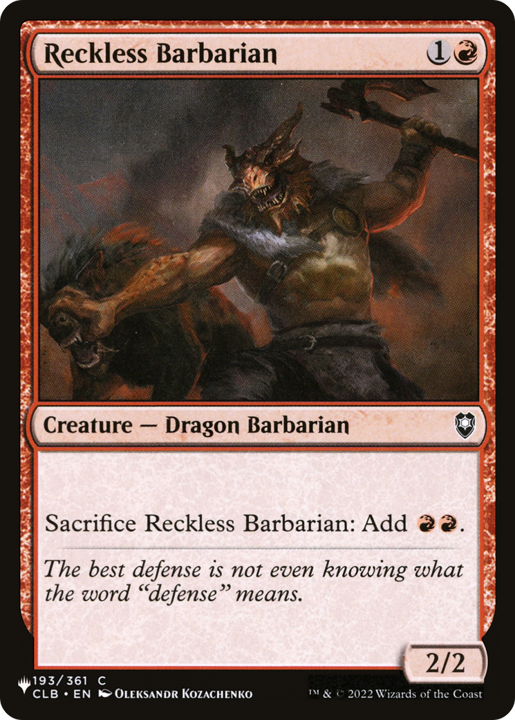 Image of Reckless Barbarian [The List]