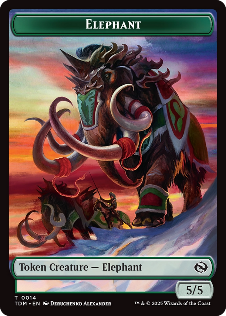 Image of Elephant // Treasure Double-Sided Token [Tarkir: Dragonstorm Tokens]