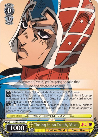 Image of Closing in on Death, Mista (JJ/S66-E010 U) [JoJo's Bizarre Adventure: Golden Wind]