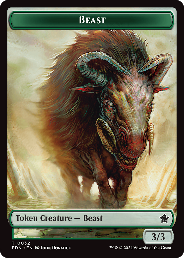 Image of Dog // Beast (0032) Double-Sided Token [Foundations Tokens]