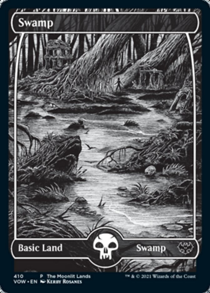 Image of Swamp (The Moonlit Lands) (Foil Etched) [Innistrad: Crimson Vow Promos]