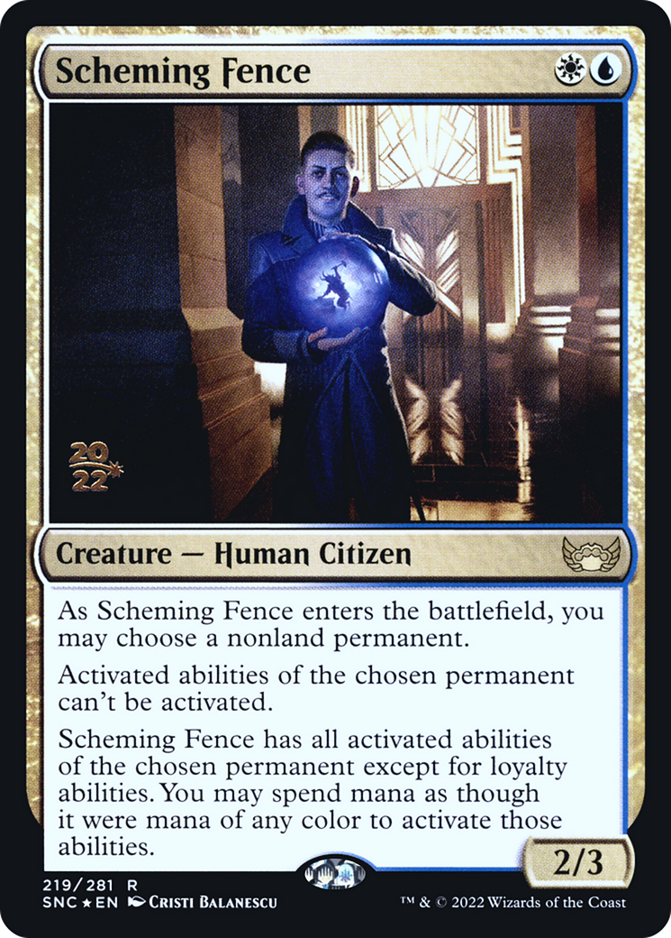 Image of Scheming Fence [Streets of New Capenna Prerelease Promos]