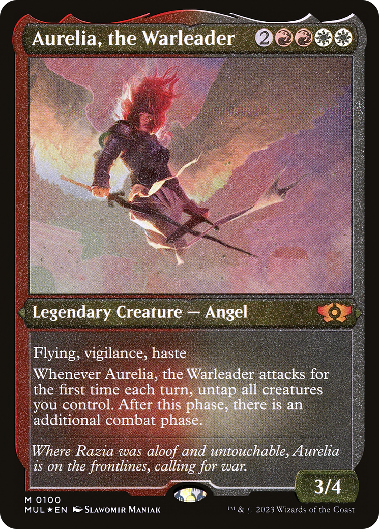 Image of Aurelia, the Warleader (Foil Etched) [Multiverse Legends]