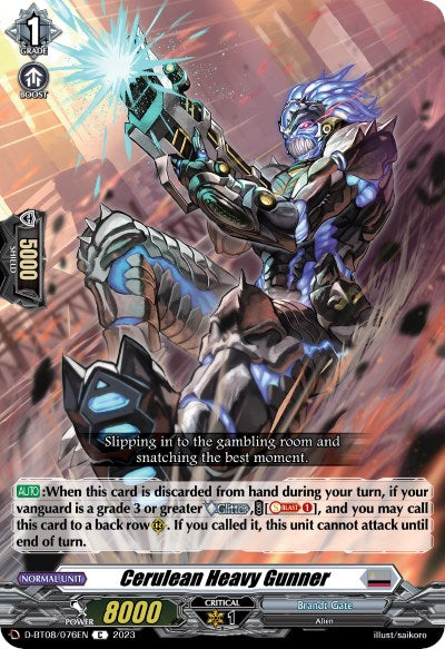 Image of Cerulean Heavy Gunner (D-BT08/076EN) [Minerva Rising]