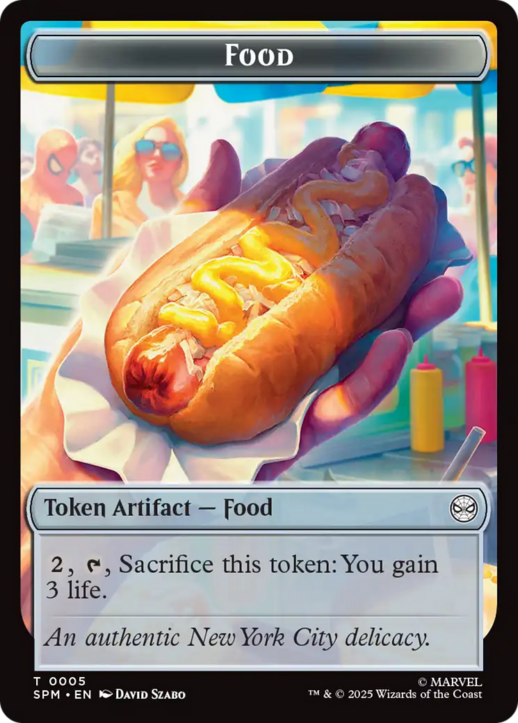 Image of Spider // Food Double-Sided Token [Marvel's Spider-Man Tokens]