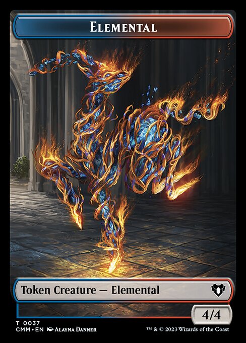 Image of Treasure // Elemental (0037) Double-Sided Token [Commander Masters Tokens]