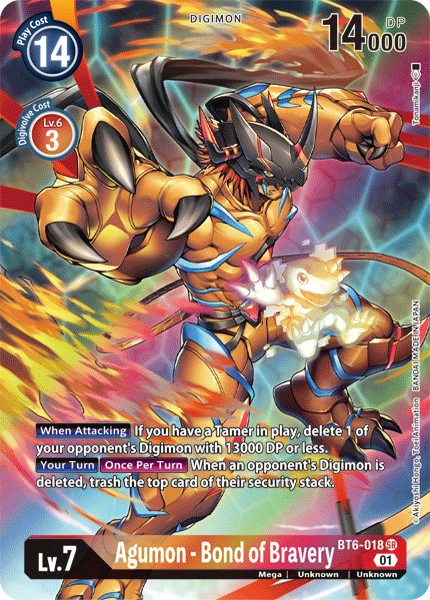 Image of Agumon - Bond of Bravery [BT6-018] (Alternate Art) [Double Diamond]
