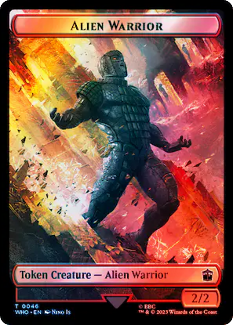 Image of Copy // Alien Warrior Double-Sided Token (Surge Foil) [Doctor Who Tokens]