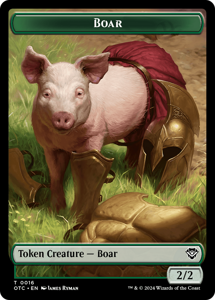 Image of Boar // Drake Double-Sided Token [Outlaws of Thunder Junction Commander Tokens]
