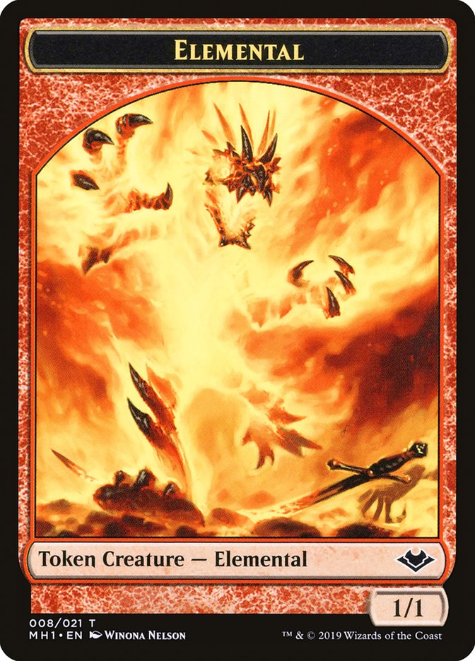 Image of Angel (002) // Elemental (008) Double-Sided Token [Modern Horizons Tokens]