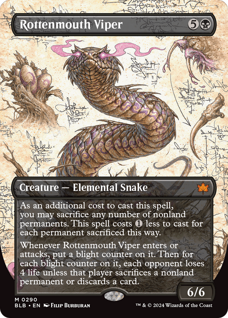 Image of Rottenmouth Viper (Borderless) [Bloomburrow]
